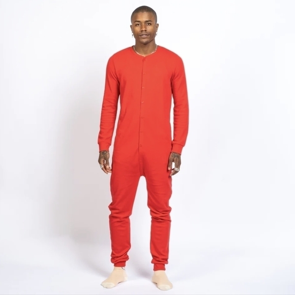 Arborist Drake general store red unisex onesie jumpsuit romper one piece pajamas - Picture 2 of 9
